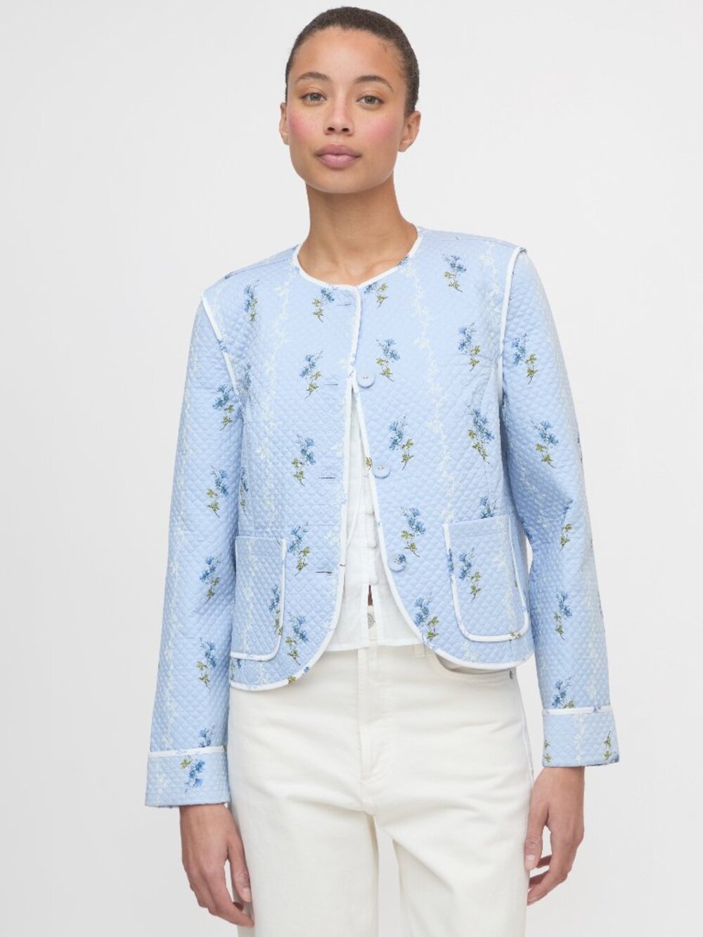 Hill House Home The Cropped Rowan Jacket - Bluebell Waltz Size SBluebell Waltz /